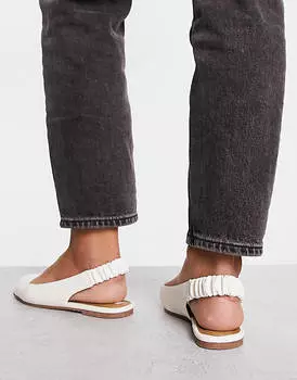 Белые балетки с открытым носком ASOS DESIGN Wide Fit Lemonade