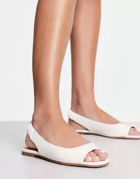 Белые балетки с открытым носком ASOS Lemonade