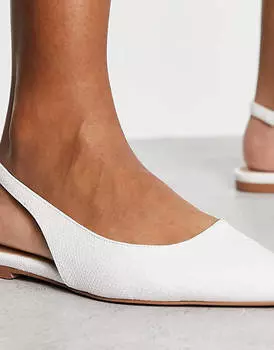 Белые балетки с пяткой на пятке ASOS DESIGN Lala