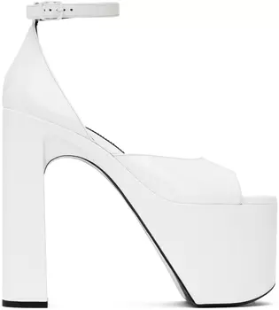 Белые босоножки на каблуке Balenciaga Camden 160