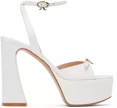 Белые босоножки на каблуке Gianvito Rossi Maddy