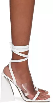Белые босоножки на каблуке Isa The Attico