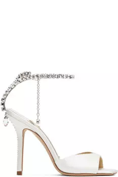 Белые босоножки на каблуке Saeda 100 Jimmy Choo