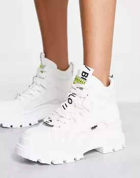 Белые ботильоны на плоской подошве Buffalo Vegan Aspha