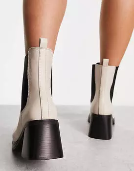 Белые ботинки челси с квадратным носком Topshop Wide Fit Bay