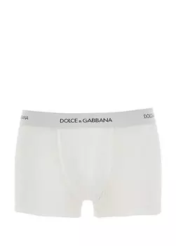 Белые боксеры с лентой с логотипом на талии Dolce&Gabbana