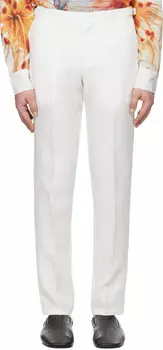 Белые брюки из итальянского льна Griffon Orlebar Brown