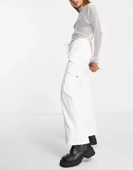 Белые брюки карго с низкой посадкой Reclaimed Vintage