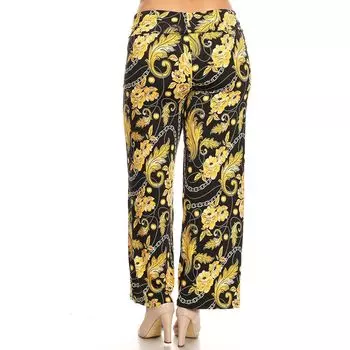 Белые брюки палаццо с рисунком пейсли больших размеров White Mark