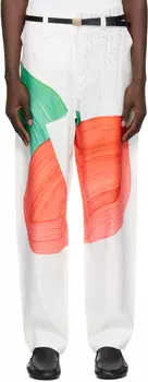 Белые брюки Ronan Bouroullec Edition Drawing Press HOMME PLISSe ISSEY MIYAKE, красный/зеленый
