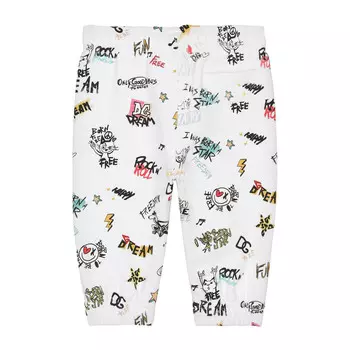 Белые брюки с принтом по всей поверхности Dolce & Gabbana, мультиколор