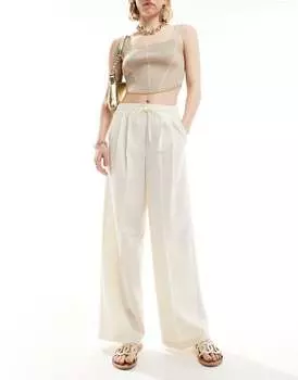 Белые брюки с застежкой на шнуровке ASOS DESIGN
