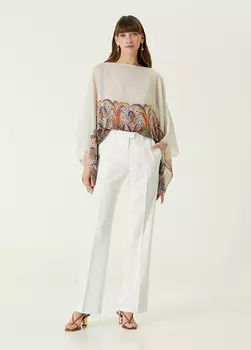 Белые брюки-трубочки Etro