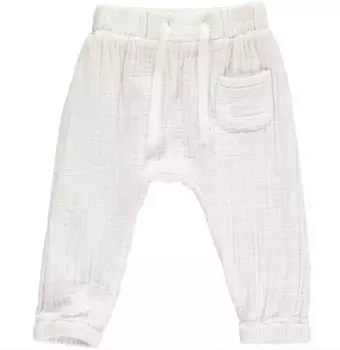 Белые детские хлопково-марлевые брюки Bosun ME & HENRY, белый
