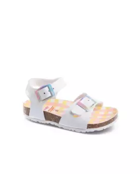 Белые девичьи босоножки из переработанного материала с пряжкой Pablosky, белый