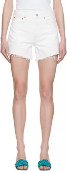 Белые длинные джинсовые шорты Parker AGOLDE