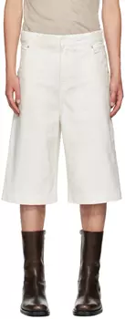 Белые джинсовые шорты D Entire Studios, Bone