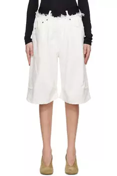 Белые джинсовые шорты до колена ALAINPAUL