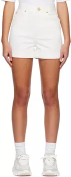 Белые джинсовые шорты с металлическим налетом Balmain