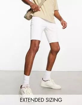 Белые джинсовые шорты скинни стандартной длины ASOS DESIGN