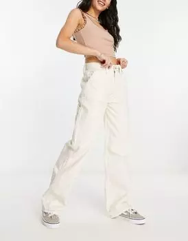 Белые джинсы карго с контрастной строчкой ASOS DESIGN