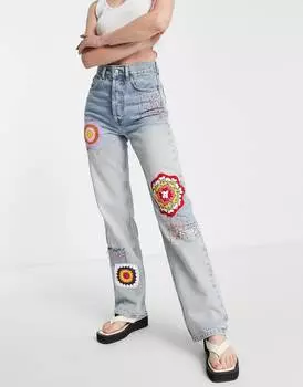 Белые джинсы крючком Topshop Kort