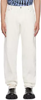 Белые джинсы Mugler со спиральной застежкой