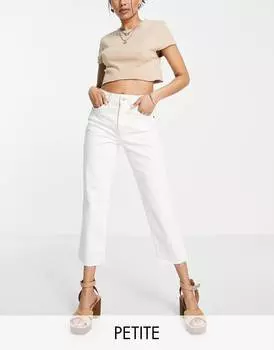 Белые джинсы прямого кроя с необработанным краем Topshop Petite