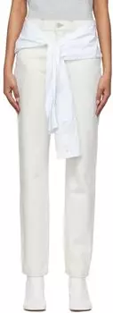 Белые джинсы с висячими рукавами MM6 Maison Margiela