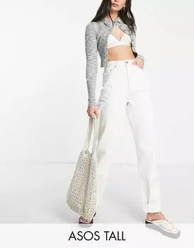 Джинсы с завышенной талией Asos Design Tall, белый