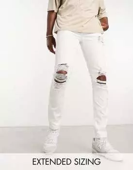Белые джинсы скинни с крупными рвами ASOS DESIGN
