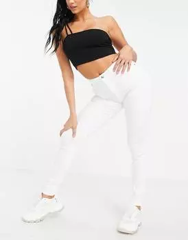 Белые джинсы скинни с высокой посадкой ASOS DESIGN