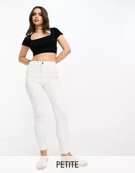 Белые джинсы скинни с завышенной талией Pull&Bear Petite
