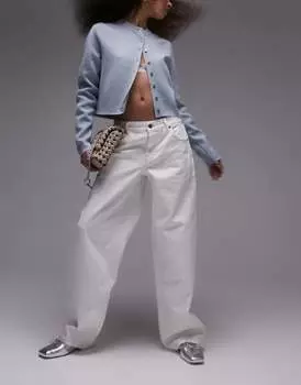 Белые джинсы Topshop с регулируемой полосой сзади