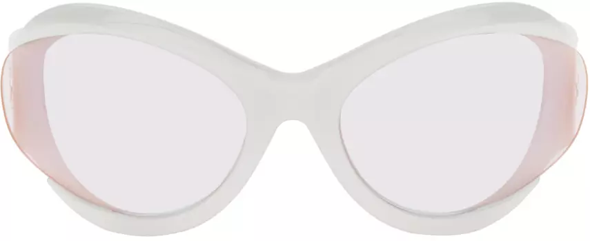 Белые футуристические солнцезащитные очки MCQ