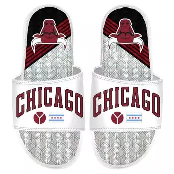 Белые гелевые шлепанцы ISlide Chicago Bulls 2022/23 City Edition