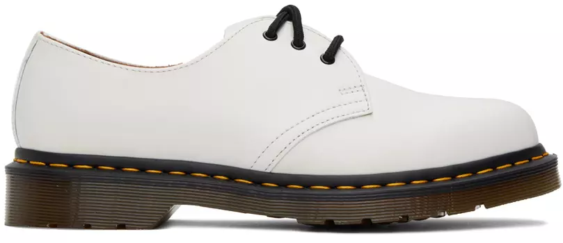 Белые гладкие дерби Dr. Martens 1461
