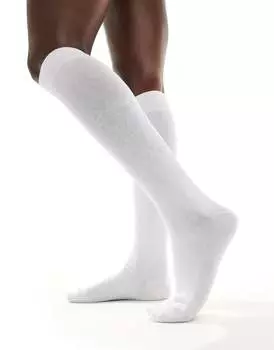 Белые гольфы в рубчик ASOS DESIGN