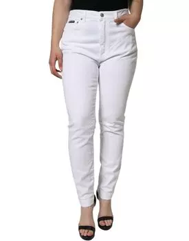 Белые хлопковые эластичные джинсы AUDREY Skinny Dolce & Gabbana