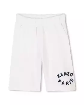 Белые хлопковые шорты Kenzo Kids, белый