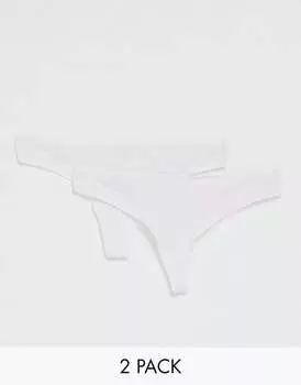 Белые хлопковые стринги Hunkemoller Kim, 2 шт.