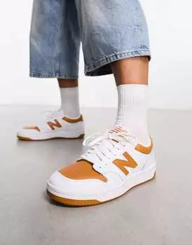 Белые и оранжевые кроссовки New Balance 480