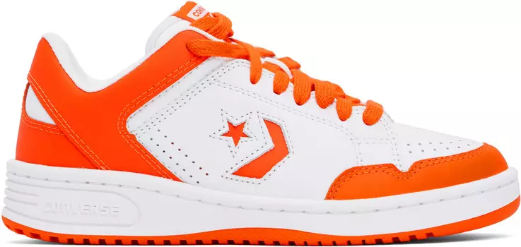 Белые и оранжевые кроссовки Weapon Low Top Converse