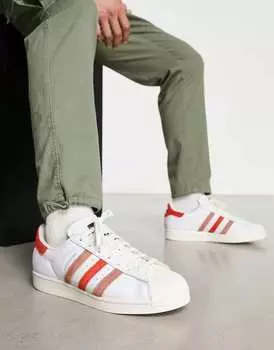 Белые и разноцветные кроссовки adidas Originals Superstar