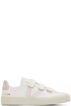 Белые и розовые кожаные кроссовки Recife VEJA