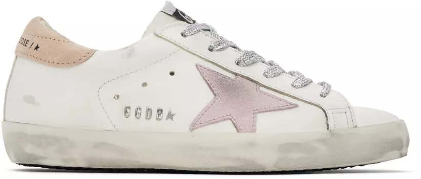 Белые и розовые кроссовки Super-Star Classic Golden Goose, Optic white/Antique