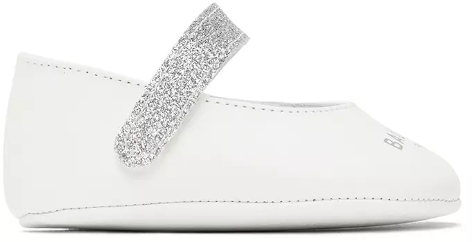 Белые и серебристые детские ходунки Baby Ballerina Balmain