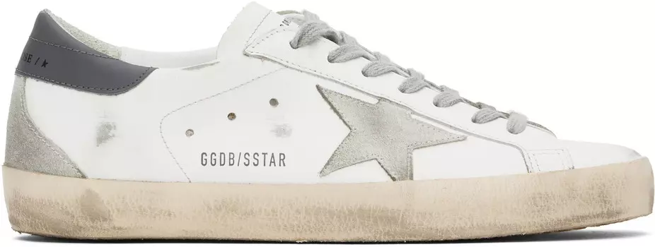 Белые и серые кроссовки Super-Star Classic Golden Goose, White/Ice/Dark gray