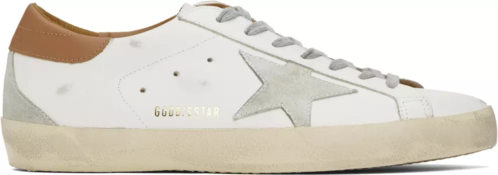Белые и серые кроссовки Super-Star Classic Golden Goose, White/Ice/Light Brown