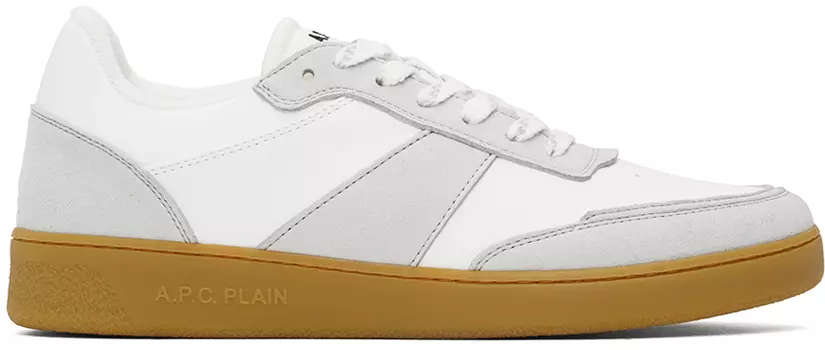 Белые и серые однотонные кроссовки A.P.C., Caramel